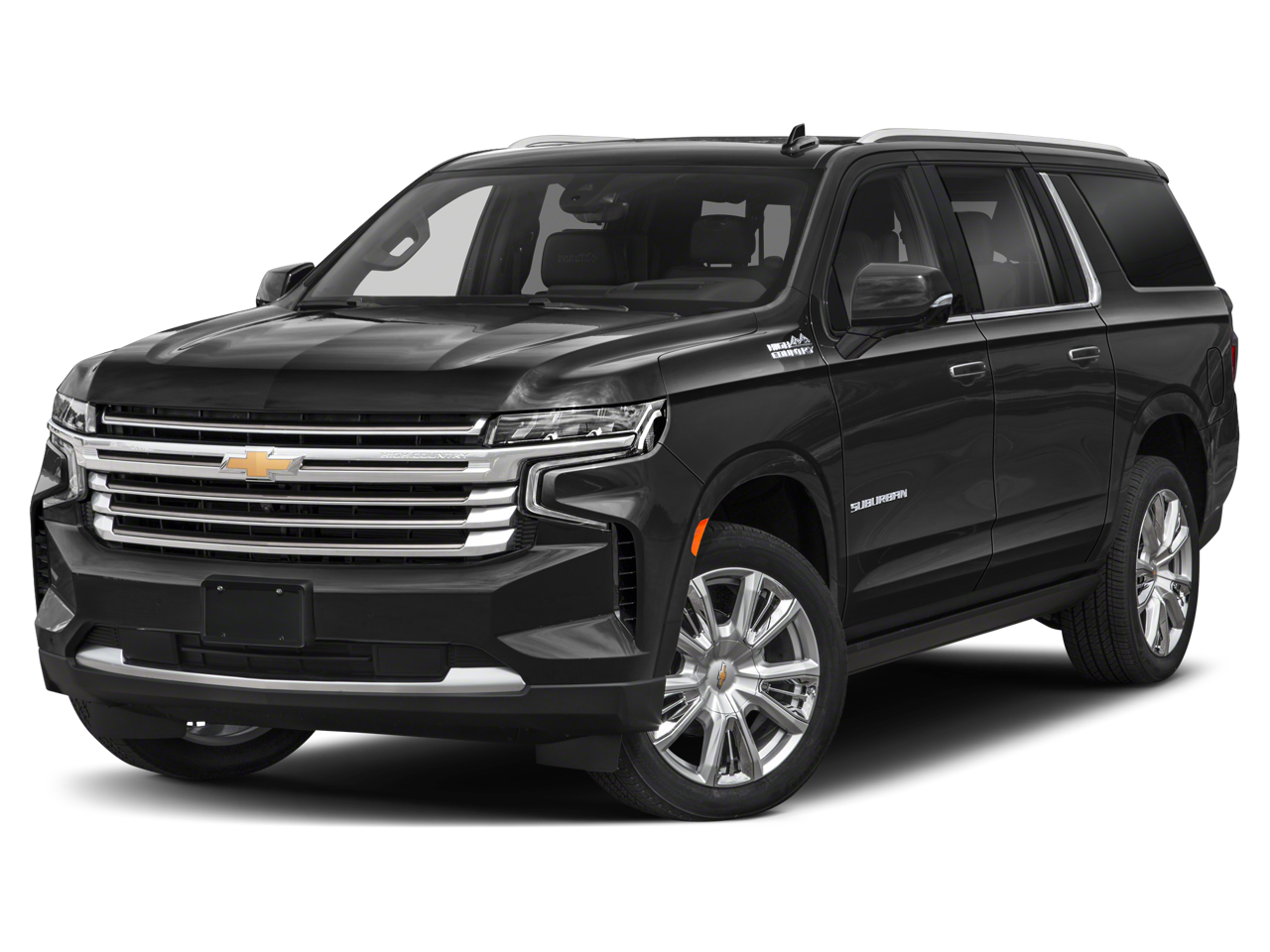 2024 Chevrolet Suburban High Country in Radiant Red Tintcoat — front three-quarter view