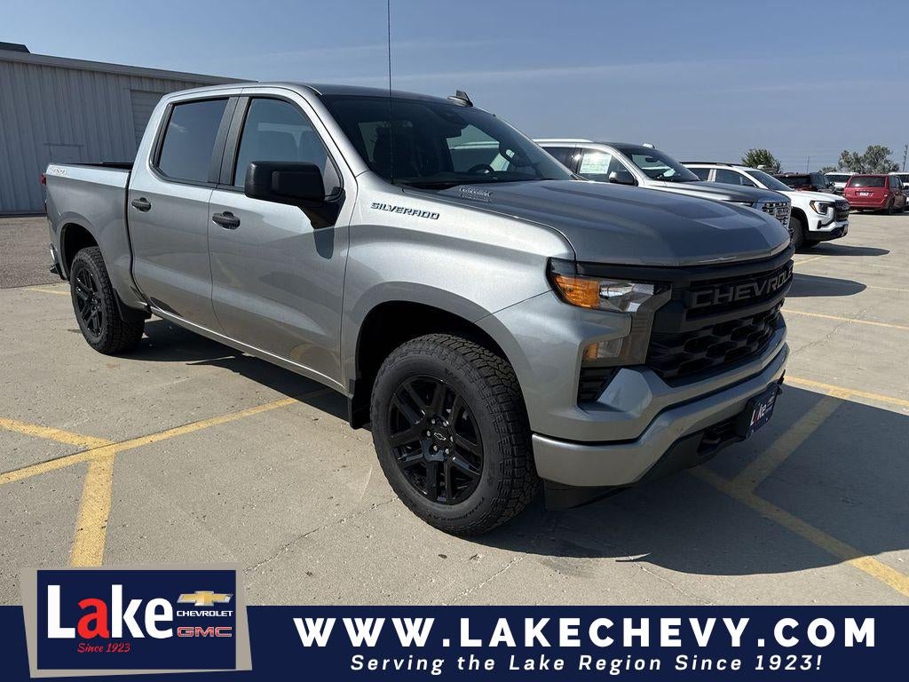 2026 Chevrolet Silverado 1500 Custom in Sterling Gray Metallic — front three-quarter view