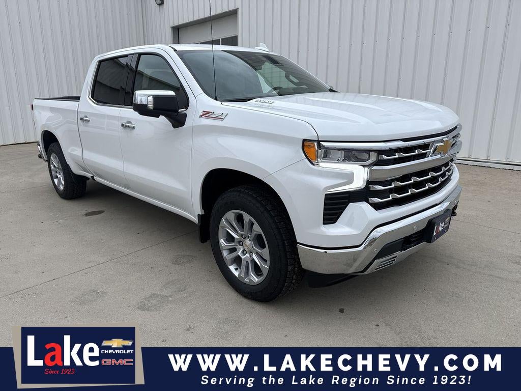 2026 Chevrolet Silverado 1500 LTZ in Summit White — front three-quarter view