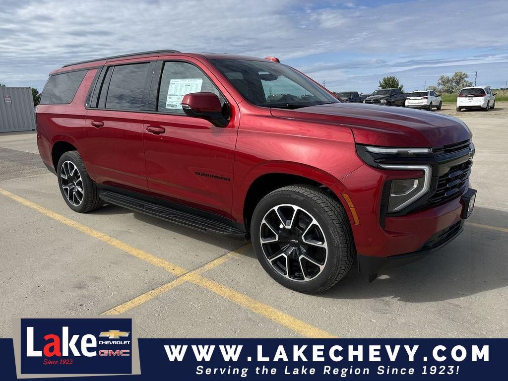 2026 Chevrolet Suburban RST in Radiant Red Tintcoat — front three-quarter view
