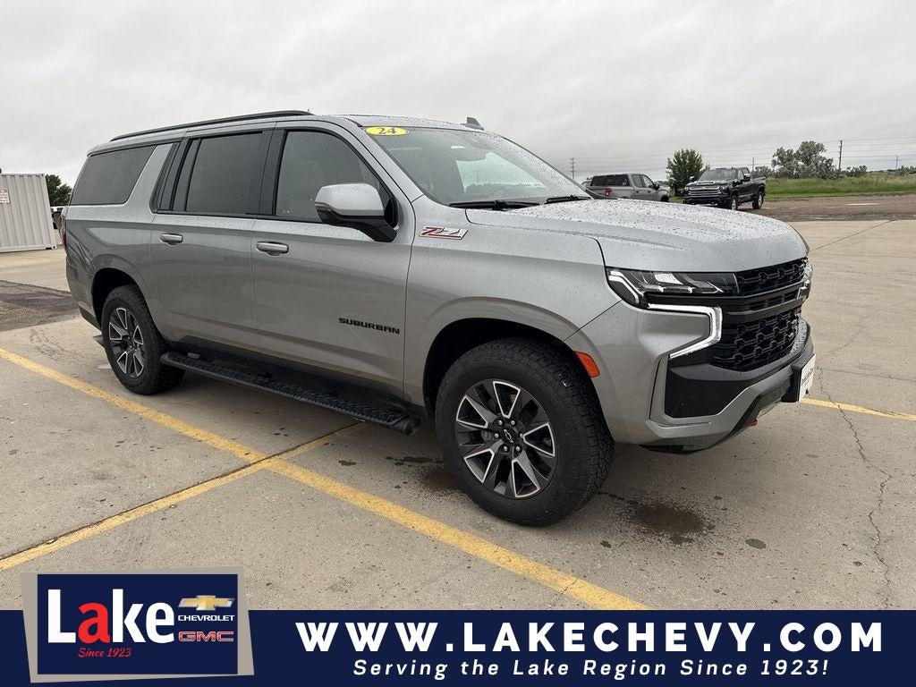 2024 Chevrolet Suburban Z71 in Sterling Gray Metallic — front three-quarter view