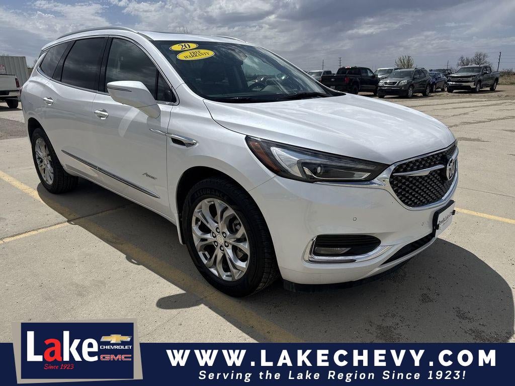 2020 Buick Enclave Avenir in White Frost Tricoat — front three-quarter view