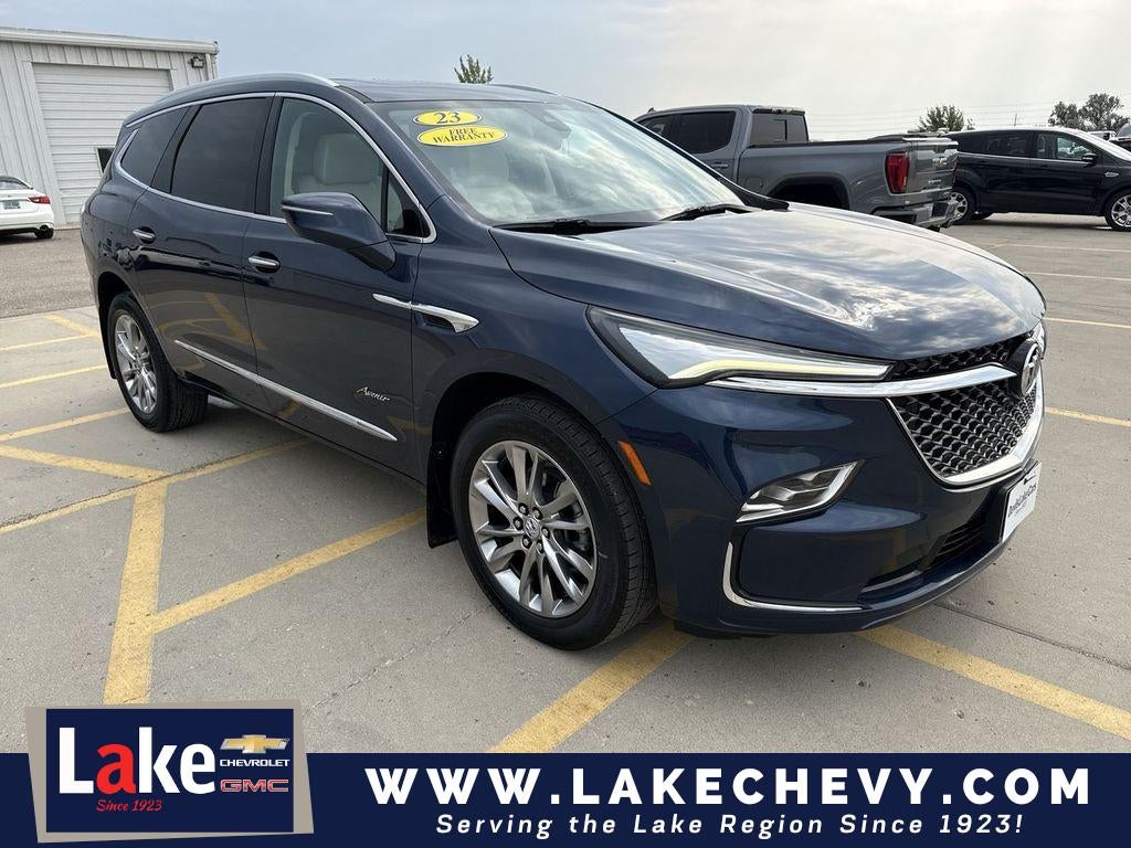 2023 Buick Enclave Avenir in Emperor Blue Metallic — front three-quarter view